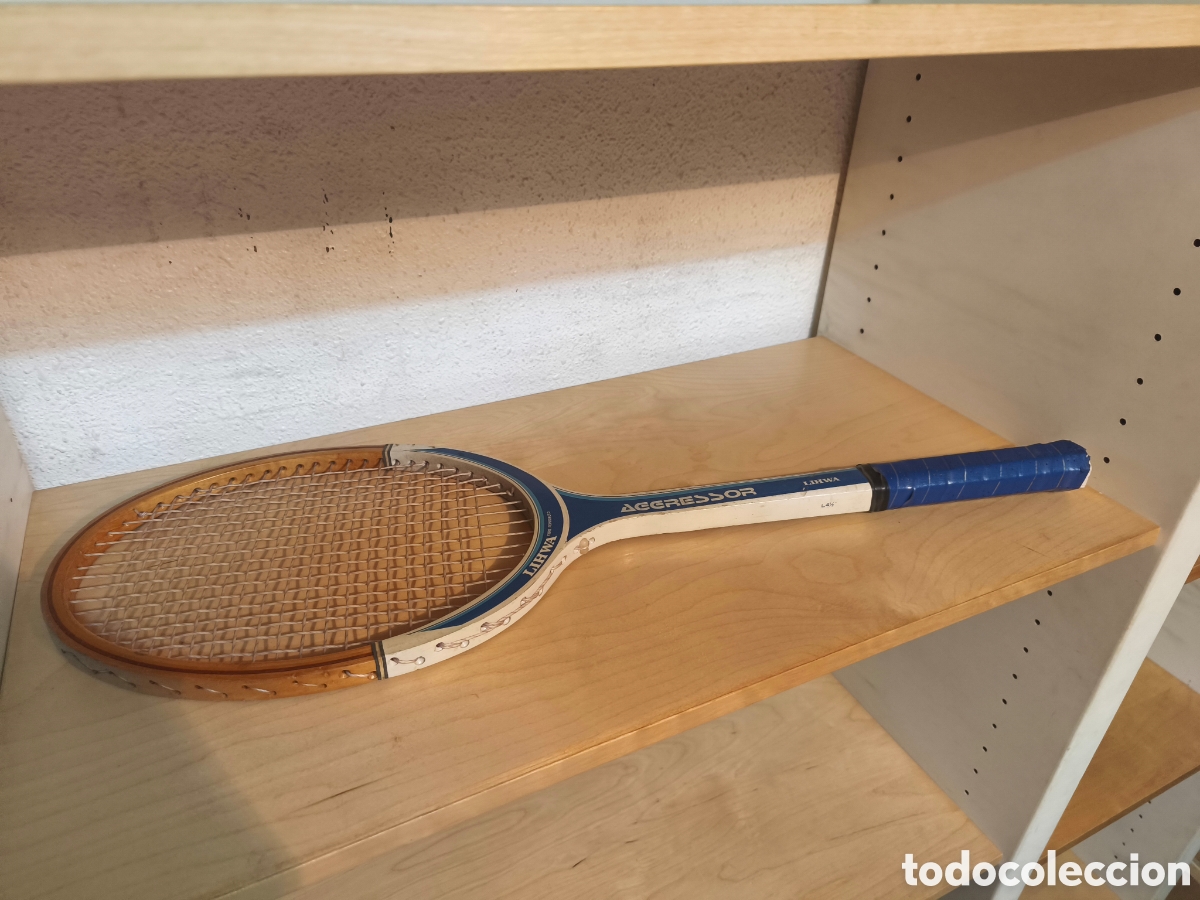 Coleccionismo deportivo: ANTIGUA RAQUETA DE MADERA MARCA AGGRESSOR LIHWA - Foto 3