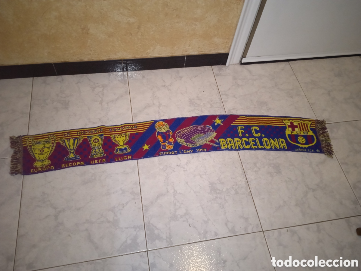 Coleccionismo deportivo: Bufanda Bar&ccedil;a, Vintage, 140 x 18 cm. M - Foto 2