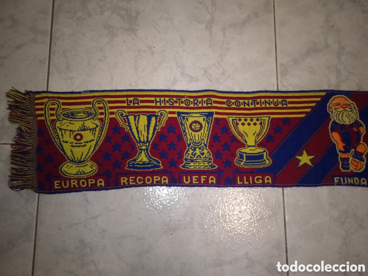 Coleccionismo deportivo: Bufanda Bar&ccedil;a, Vintage, 140 x 18 cm. M - Foto 3