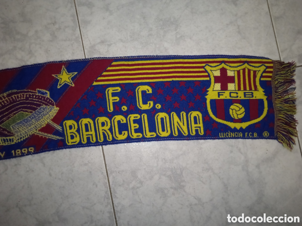 Coleccionismo deportivo: Bufanda Bar&ccedil;a, Vintage, 140 x 18 cm. M - Foto 5