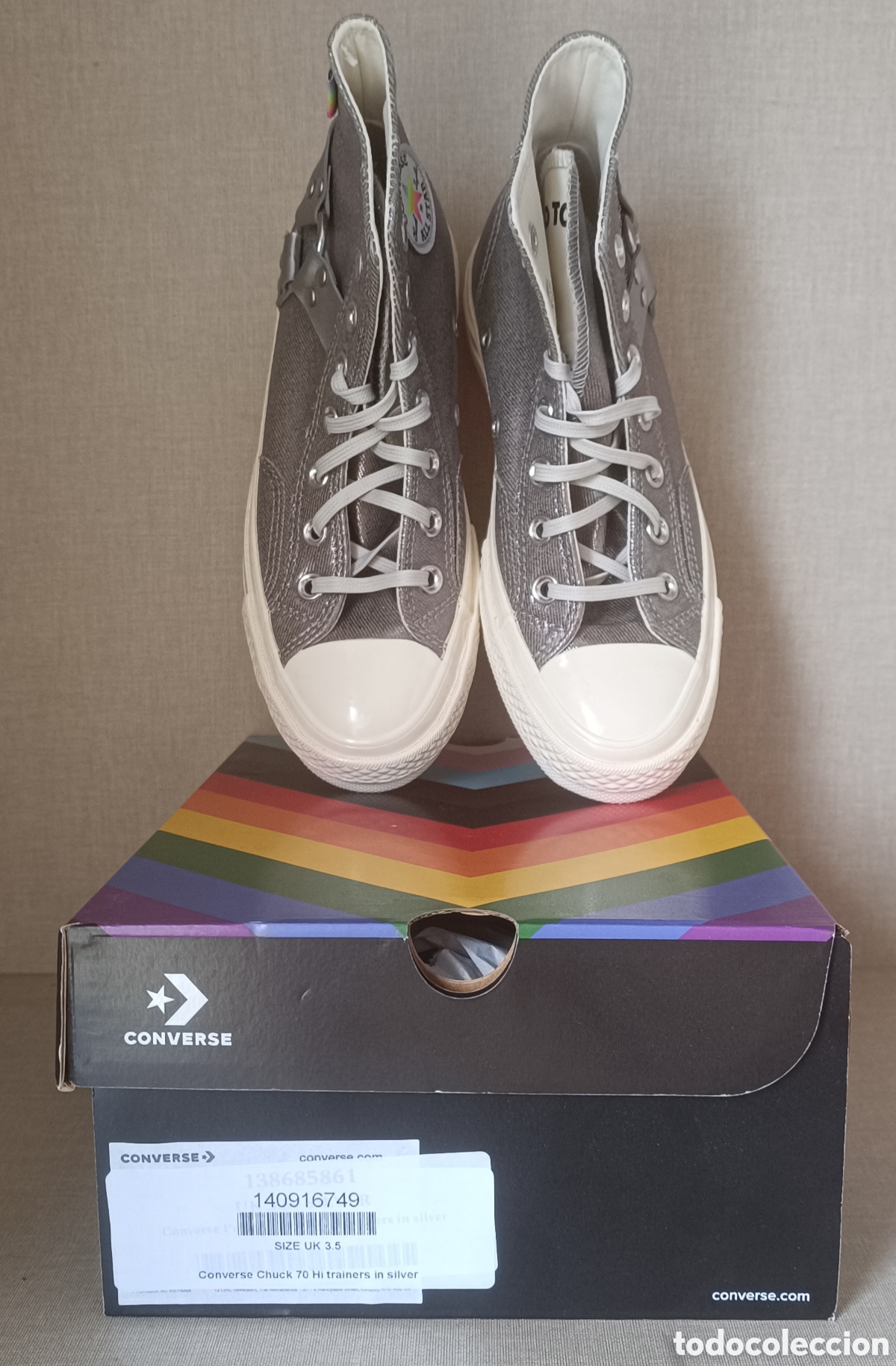 Coleccionismo deportivo: Converse Chuck 70 Hi Trainers in Silver - Foto 2