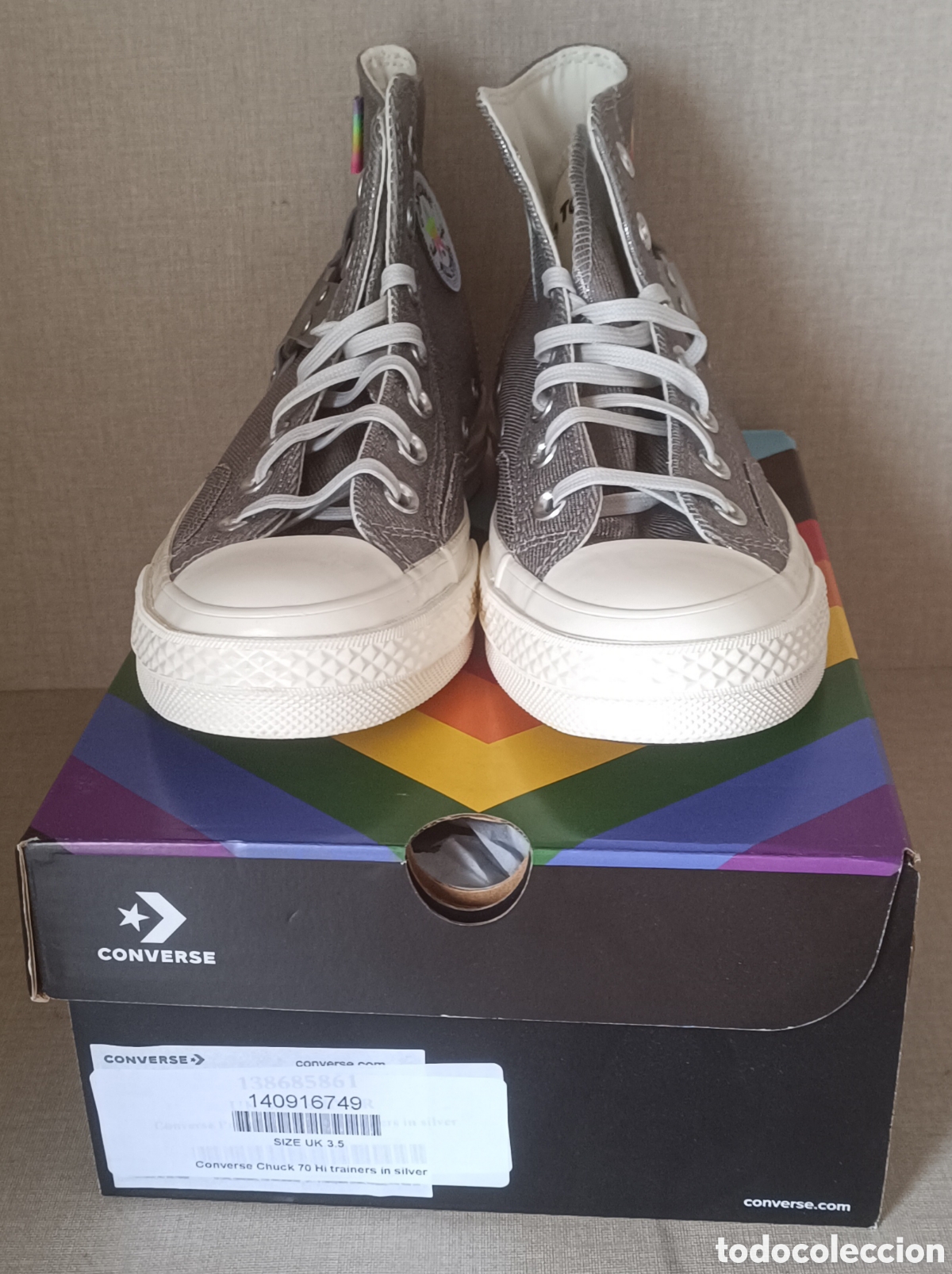 Coleccionismo deportivo: Converse Chuck 70 Hi Trainers in Silver - Foto 4