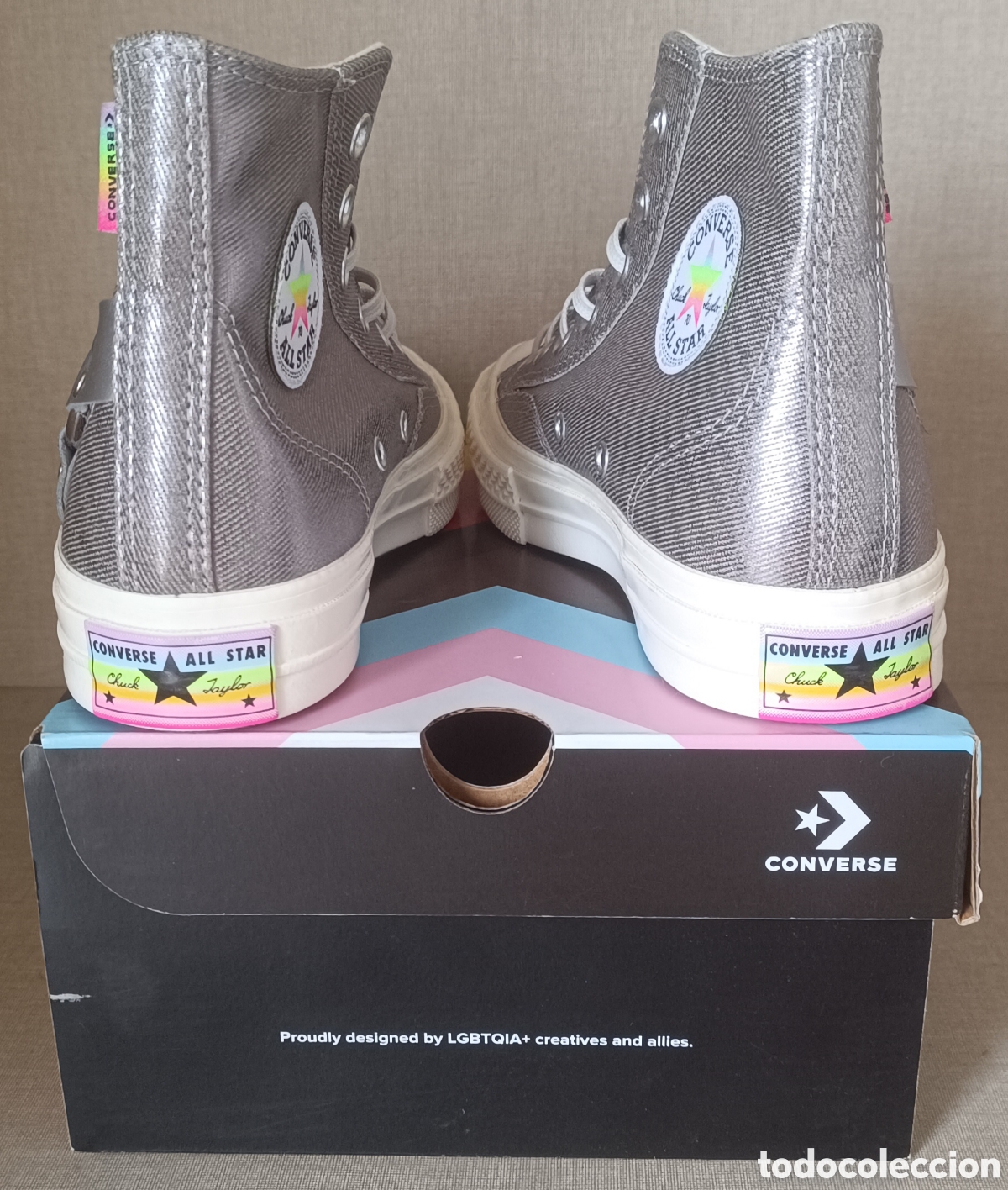 Coleccionismo deportivo: Converse Chuck 70 Hi Trainers in Silver - Foto 7