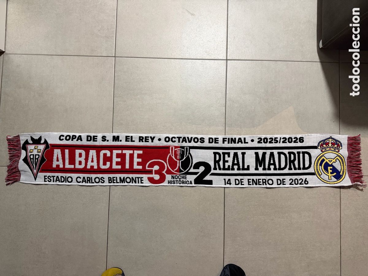 Coleccionismo deportivo: Bufanda Albacetazo al Real Madrid edici&oacute;n limitada - Foto 2
