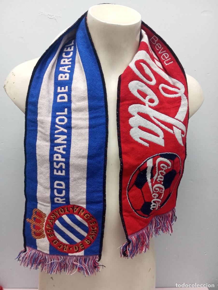 Coleccionismo deportivo: Bufanda RCD Espanyol Coca-Cola F&uacute;tbol - Foto 1