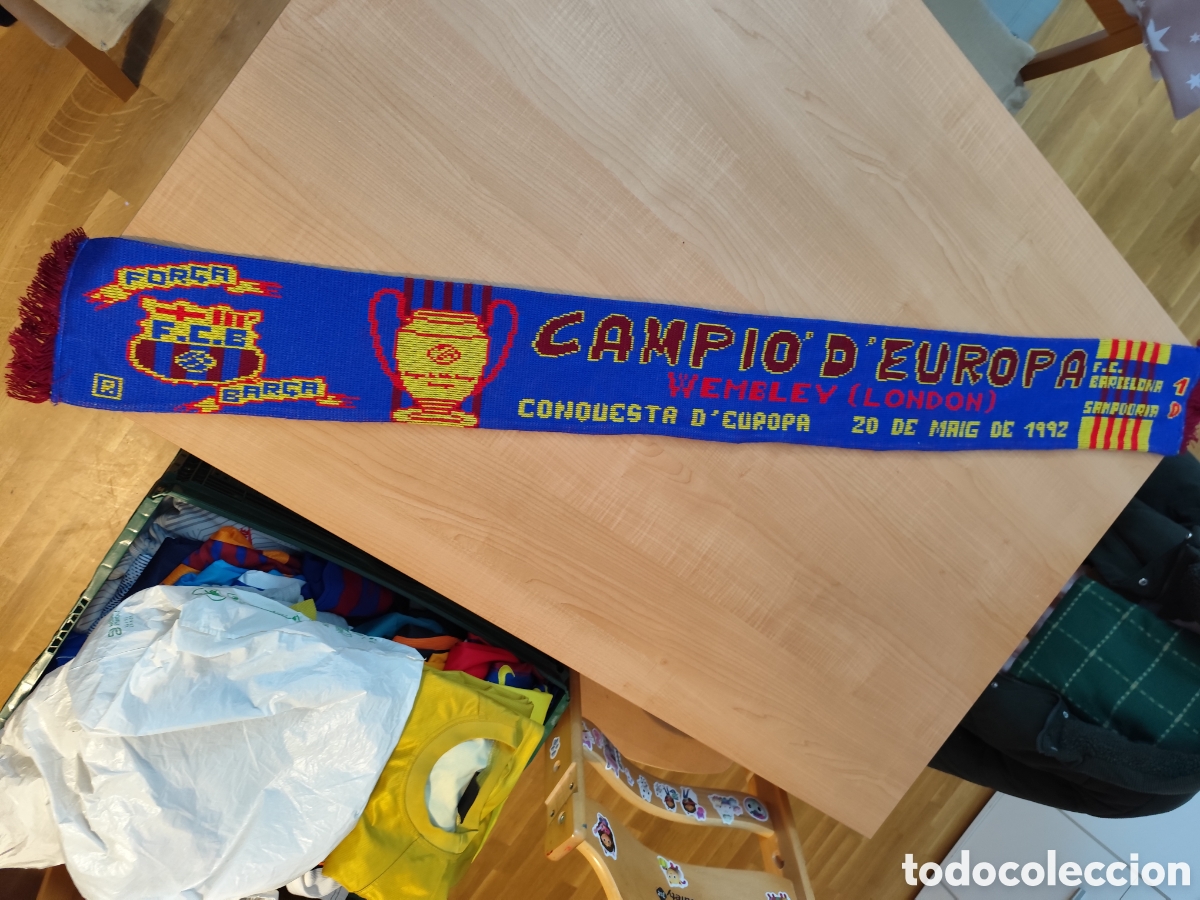 Coleccionismo deportivo: Bufanda fcb sampdoria wembley bar&ccedil;a - Foto 4