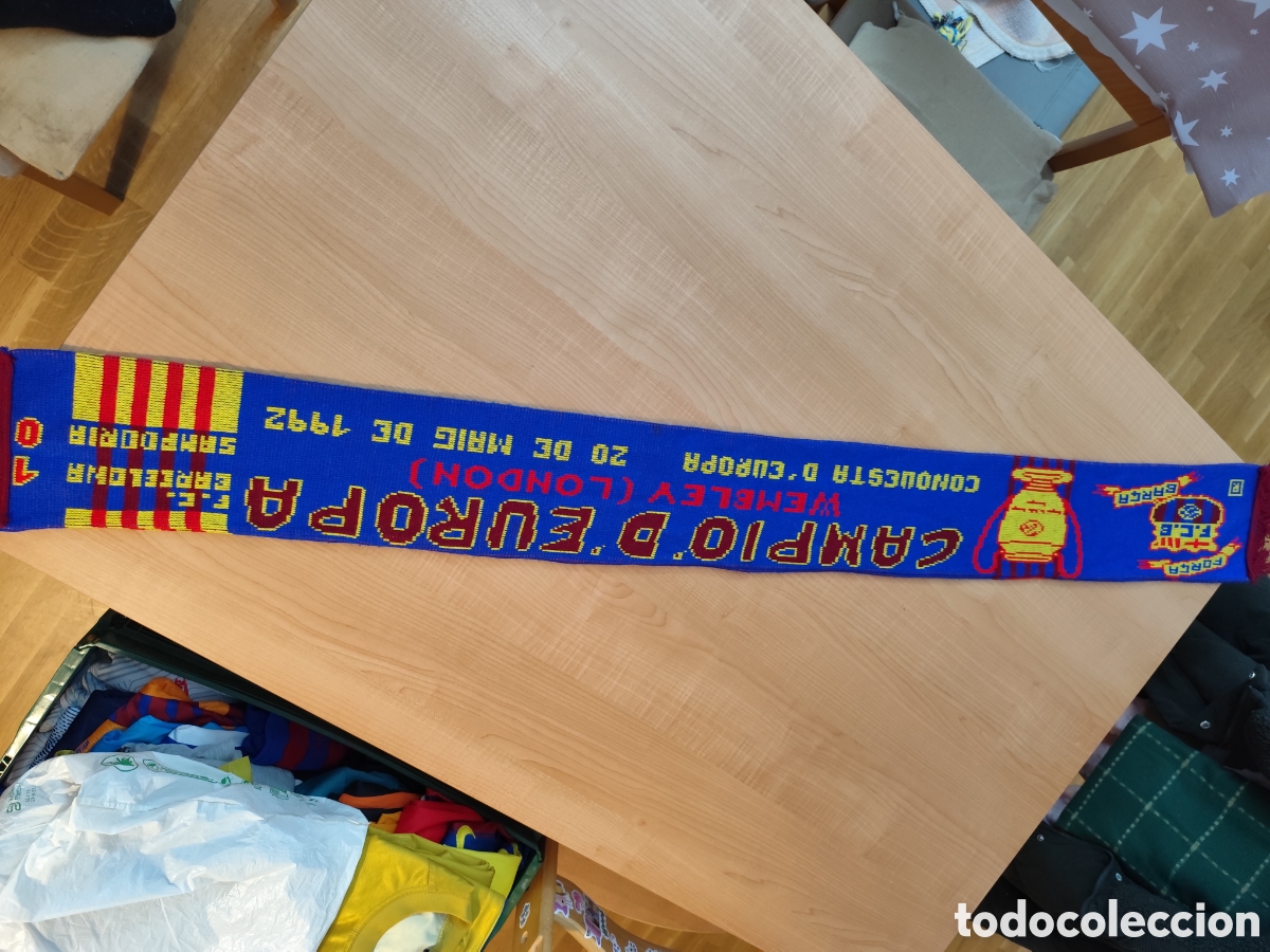 Coleccionismo deportivo: Bufanda fcb sampdoria wembley bar&ccedil;a - Foto 1