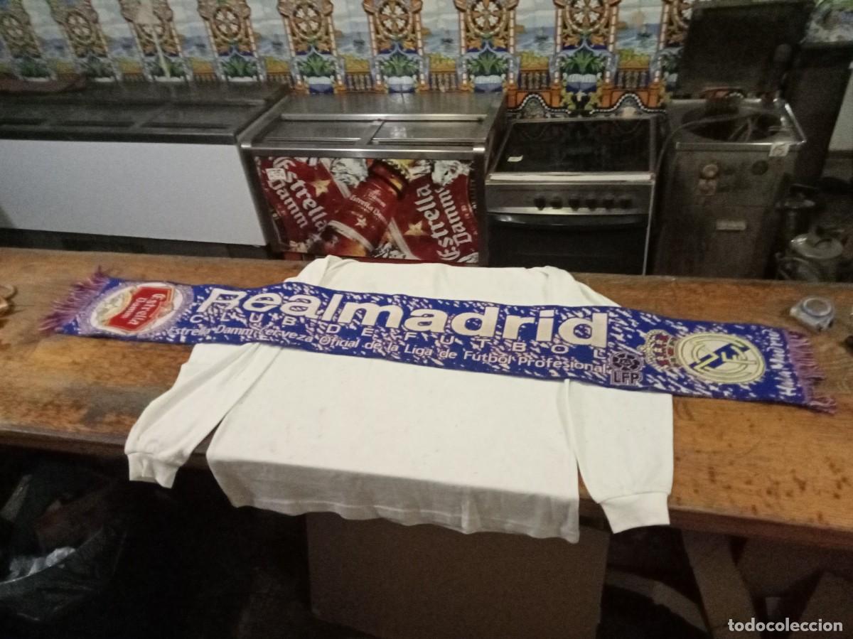 Coleccionismo deportivo: bufanda real madrid estrella damm - Foto 1