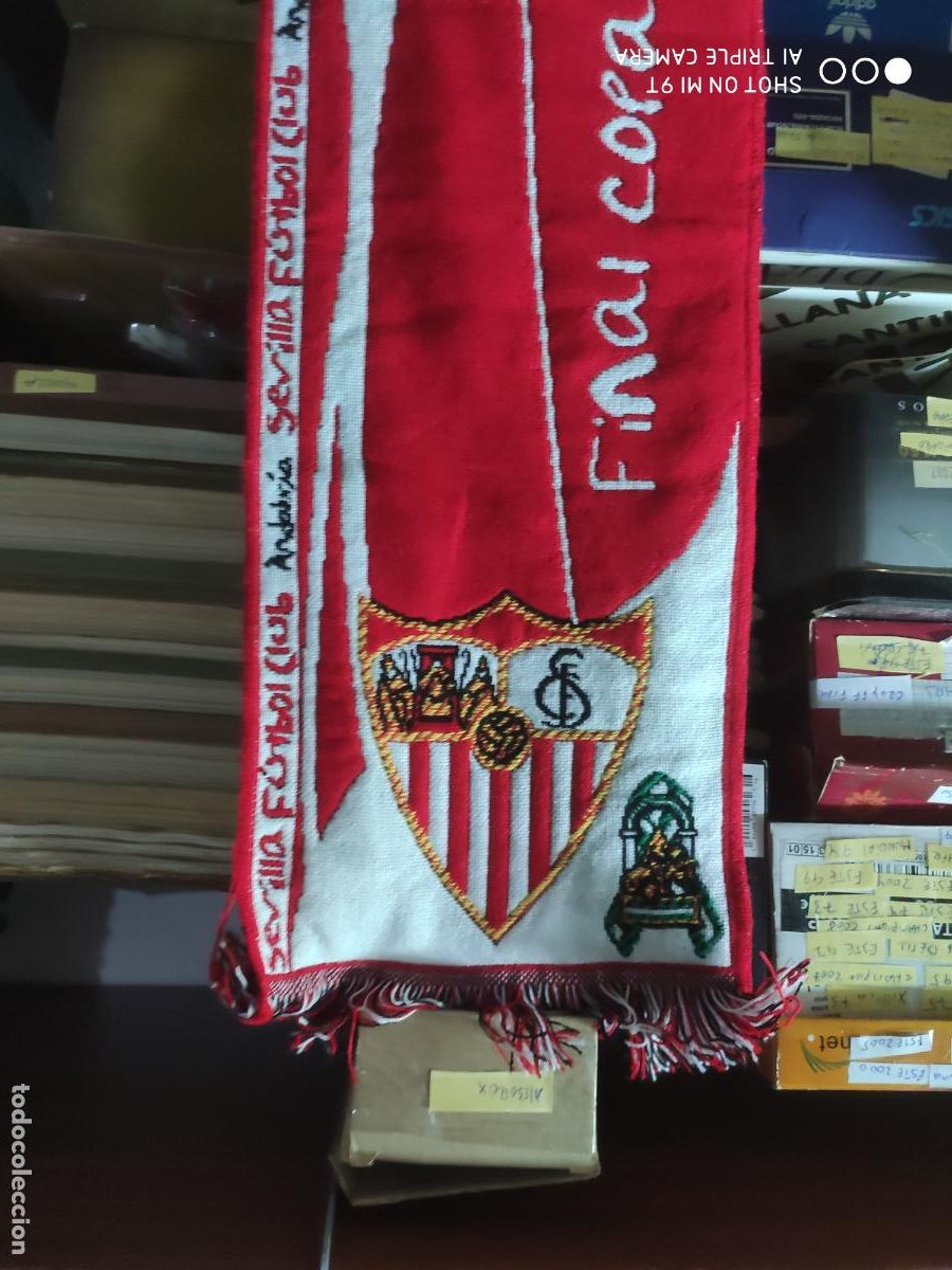 Coleccionismo deportivo: bufanda del sevilla c f final de la copa del rey 2007 - Foto 2