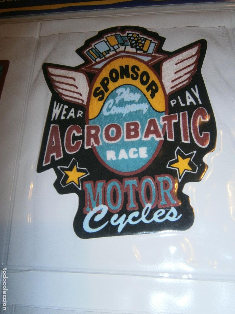 Coleccionismo deportivo: ANTIGUO PARCHE TERMOADHESIVO NUEVO SIN USAR - MOTO ACROBATICA - Foto 1