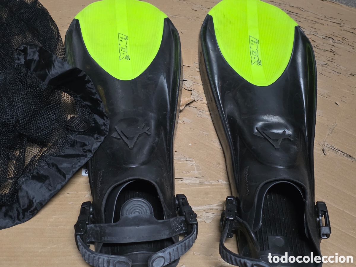 Coleccionismo deportivo: Aletas buceo IDEA 3 Technisub con bolsa - Foto 8