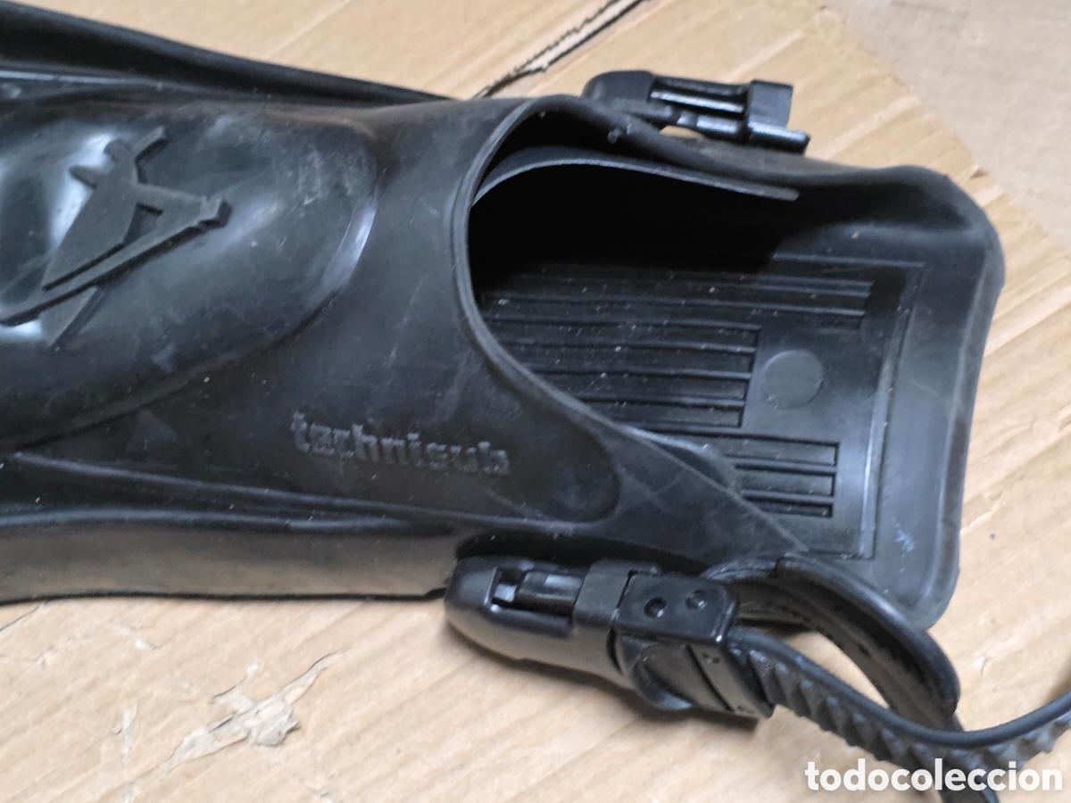 Coleccionismo deportivo: Aletas buceo IDEA 3 Technisub con bolsa - Foto 13