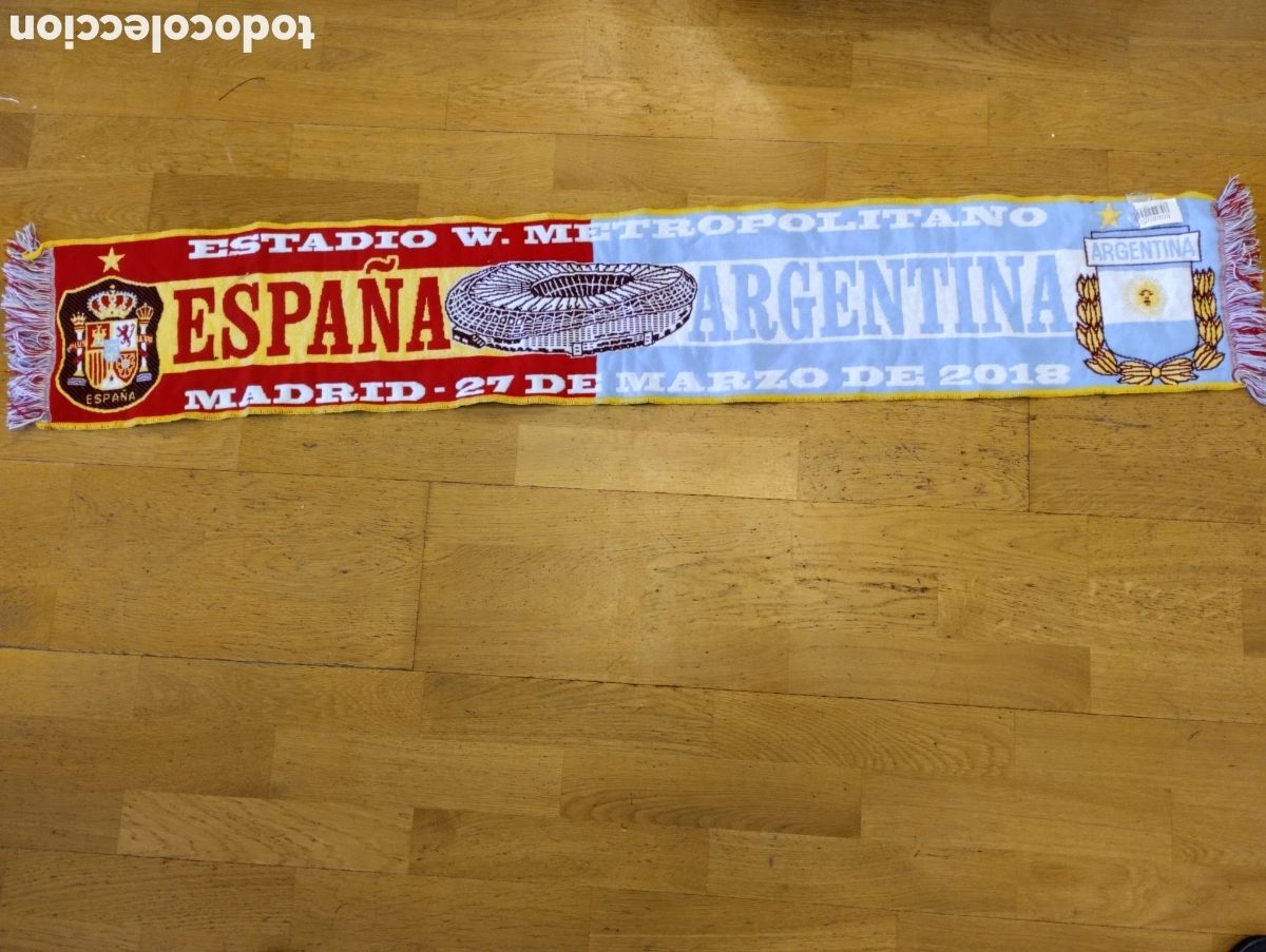 Coleccionismo deportivo: Bufanda Espa&ntilde;a - Argentina 2018 - Foto 1