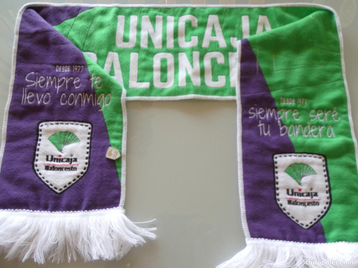 Coleccionismo deportivo: BUFANDA DE BALONCESTO. INCLUYE INSIGNIA PIN. UNICAJA M&Aacute;LAGA BASKET. 120GR