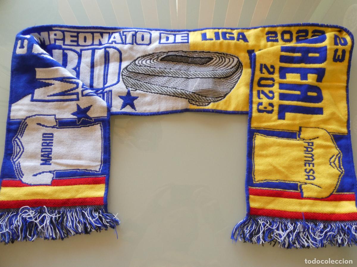Coleccionismo deportivo: BUFANDA DE F&Uacute;TBOL. PARTIDO LIGA 2023. REAL MADRID CF VS VILLAREAL FC. 90GR