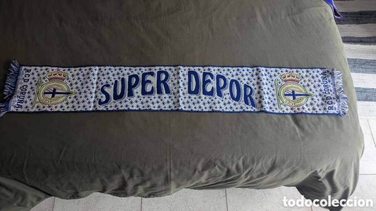 Coleccionismo deportivo: Bufanda RC Deportivo Coru&ntilde;a Super depor - Foto 1