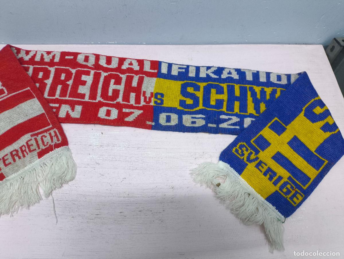 Coleccionismo deportivo: Sverige Asutria bufanda scarf football futbol Suecia Sweden