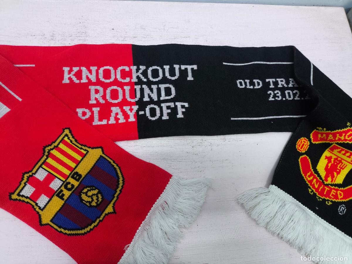 Coleccionismo deportivo: FC Barcelona Manchester utd scarf football bufanda futbol