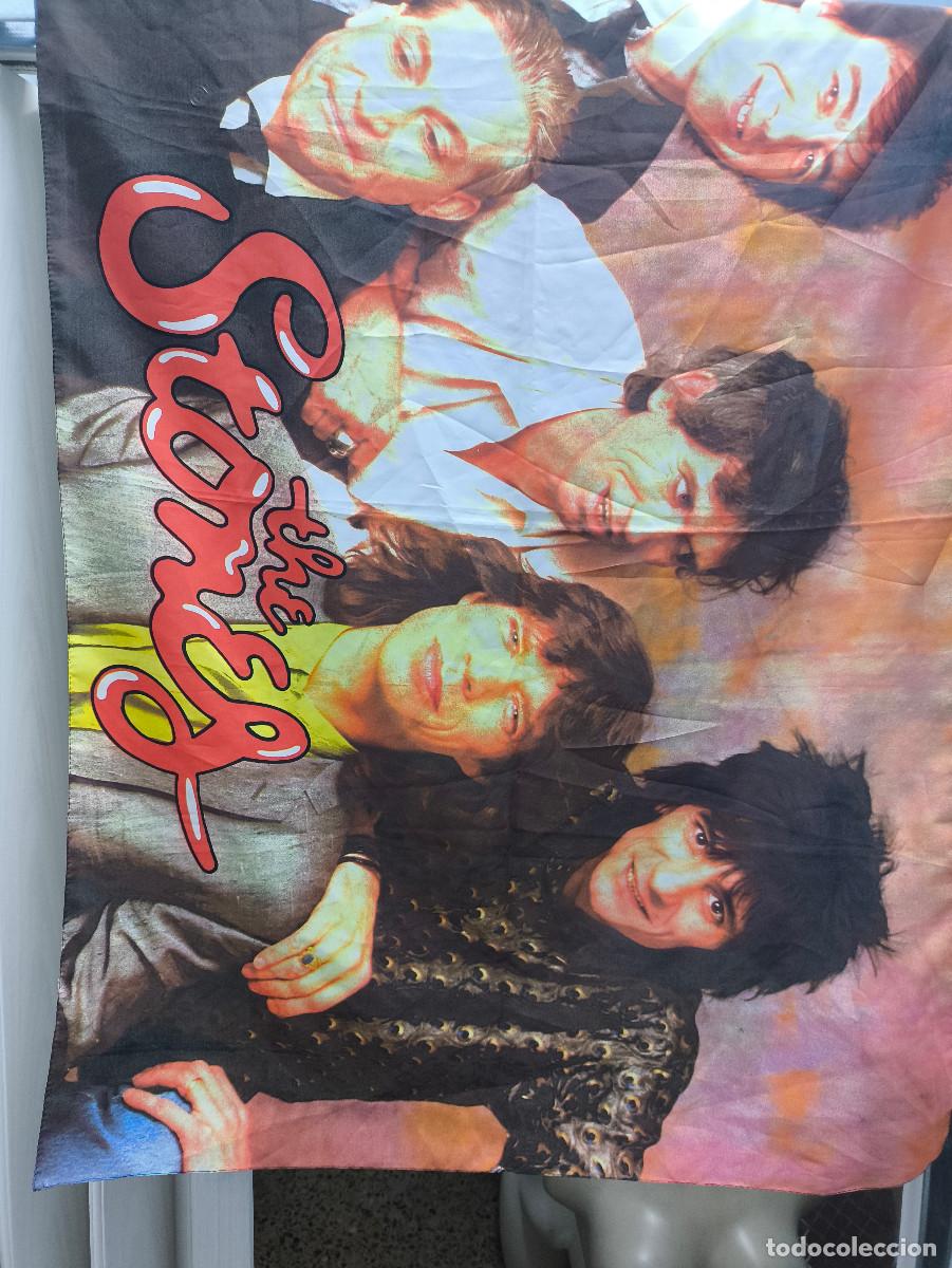 Coleccionismo deportivo: Rolling Stones band music rock bandera flag vintage rock
