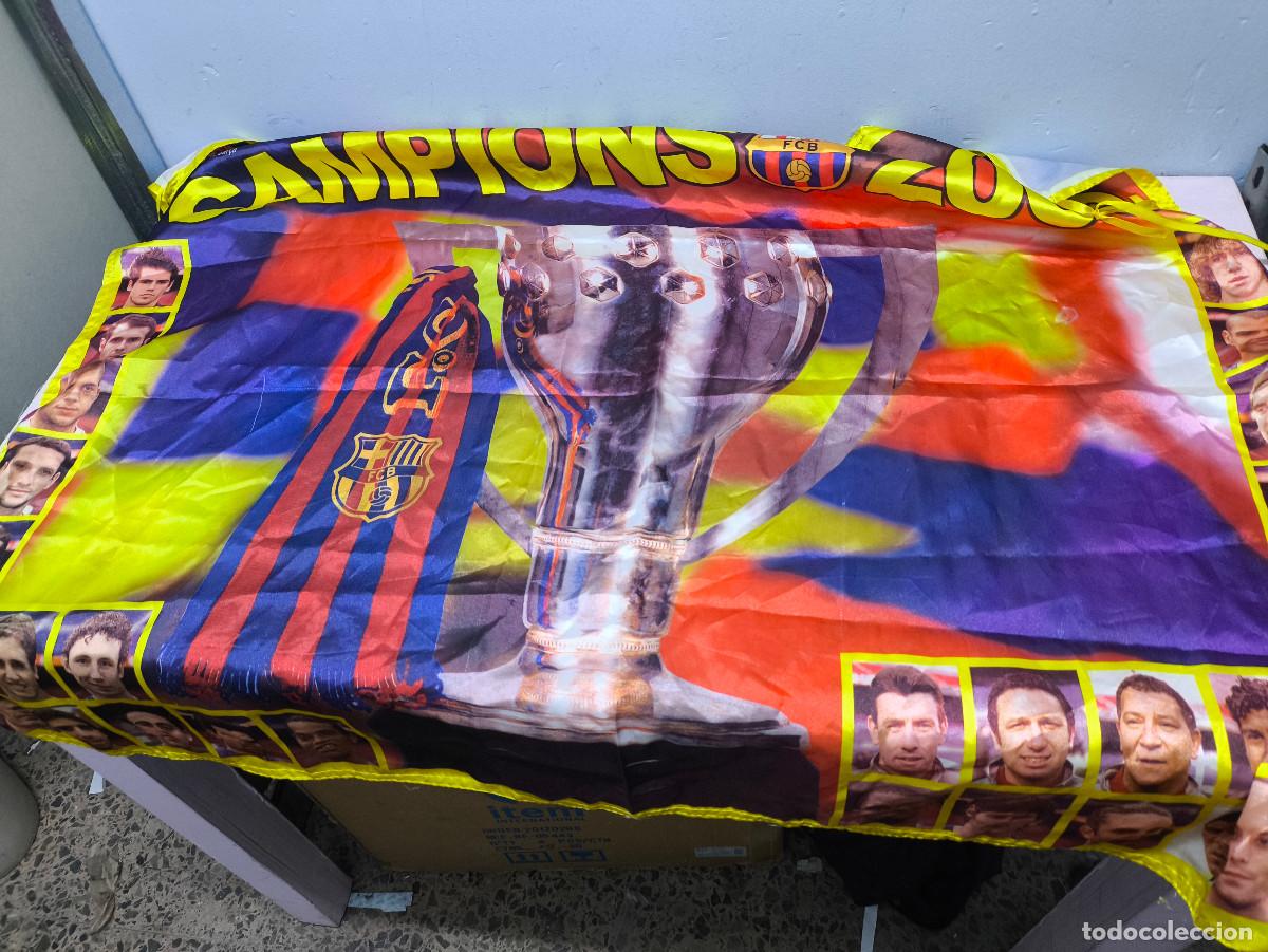 Coleccionismo deportivo: FC Barcelona 2006 champions league final champion football bandera futbol flag