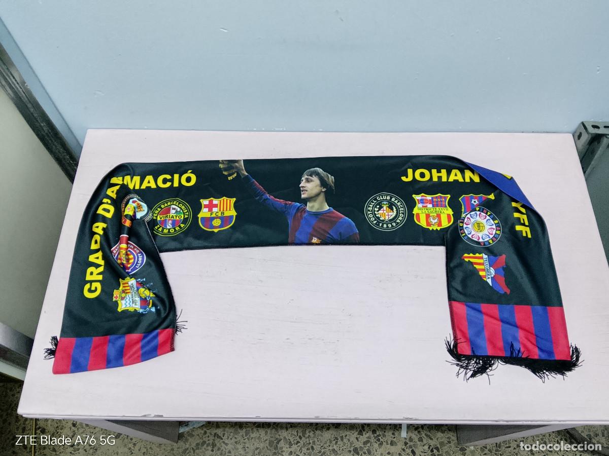 Coleccionismo deportivo: Johan Cruyff Pe&ntilde;as FC barcelona tribute legend scarf football futbol bufanda netherlands
