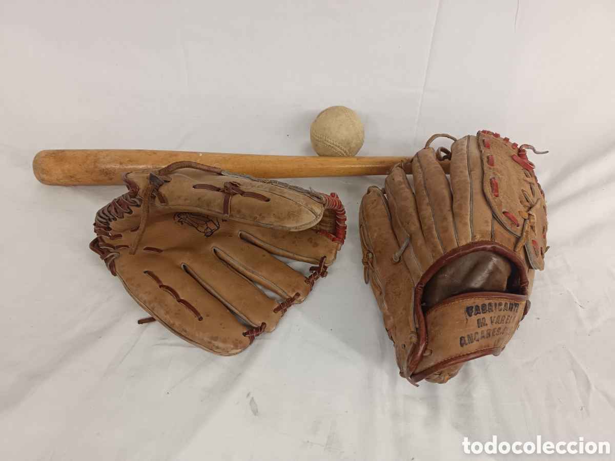 Coleccionismo deportivo: JUEGO DE BEISBOL PARA NI&Ntilde;OS, GUANTES DE CALIDAD M. VARELA