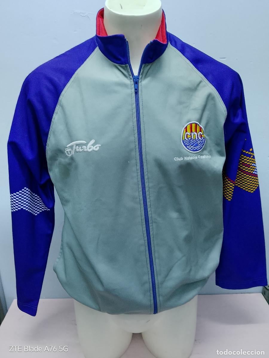 Coleccionismo deportivo: Club natacion Catalunya Waterpolo watersports swimsuit jacket chaqueta vintage S -M 63cts