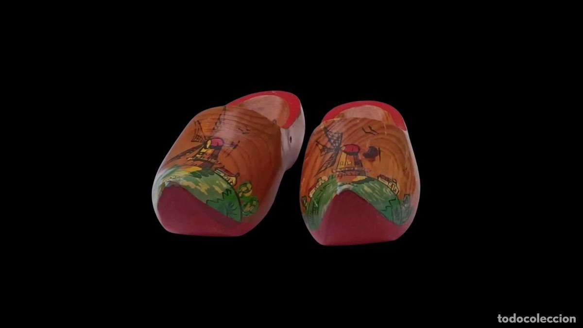 Sammelleidenschaft Sport: Zapatos Holandeses en Madera - Vintage, Pintados a Mano
