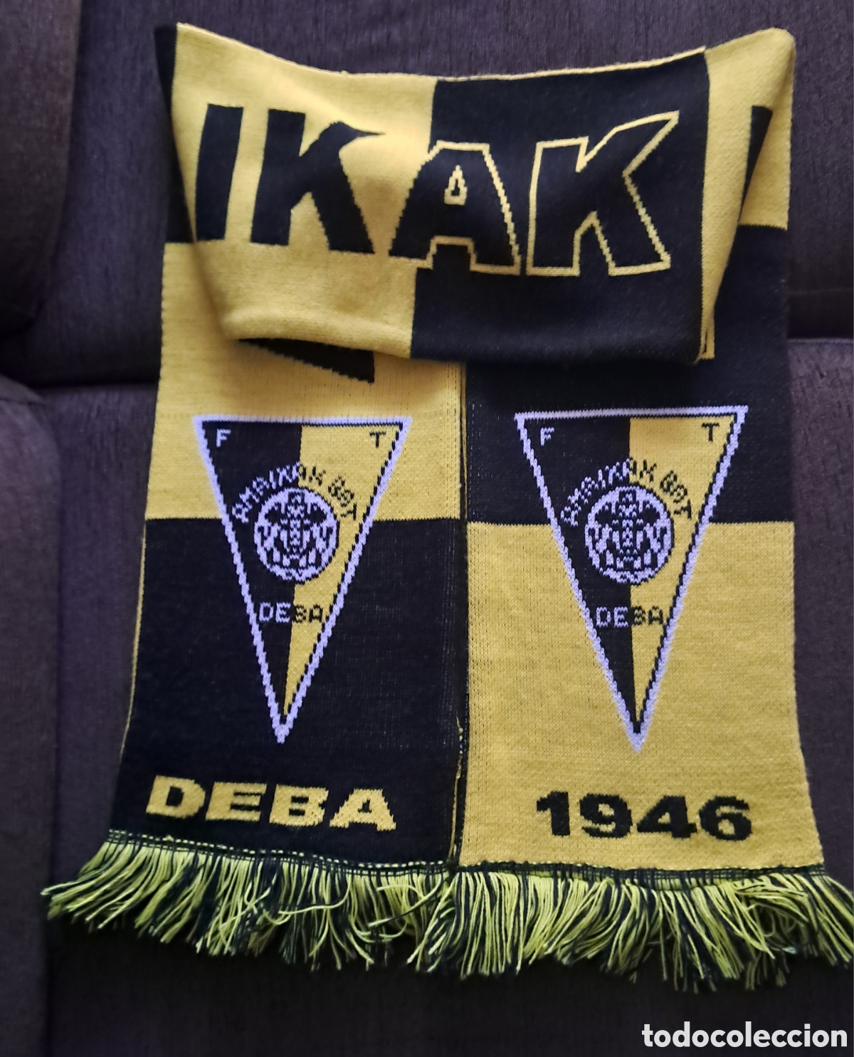 Coleccionismo deportivo: Bufanda futbol Amaikak Bat (Deba,Guip&uacute;zcoa)
