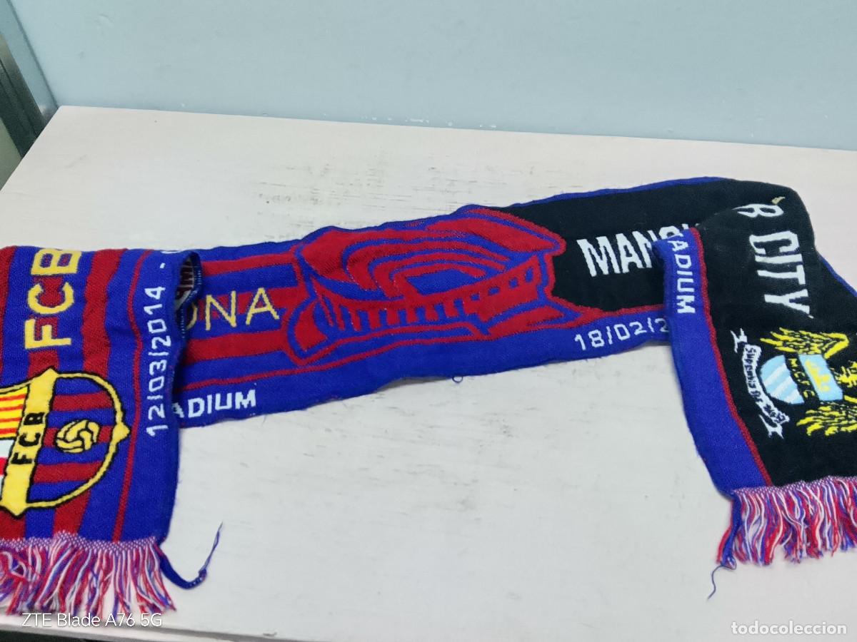 Coleccionismo deportivo: FC Barcelona Manchester City scarf football champions league bufanda futbol