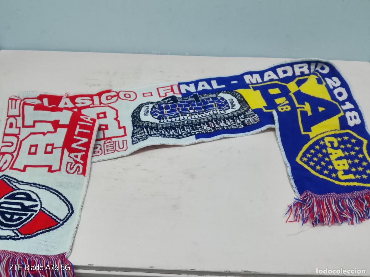 Coleccionismo deportivo: Boca Juniors River Plate FInal Madrid bufanda futbol football scarf Argentina