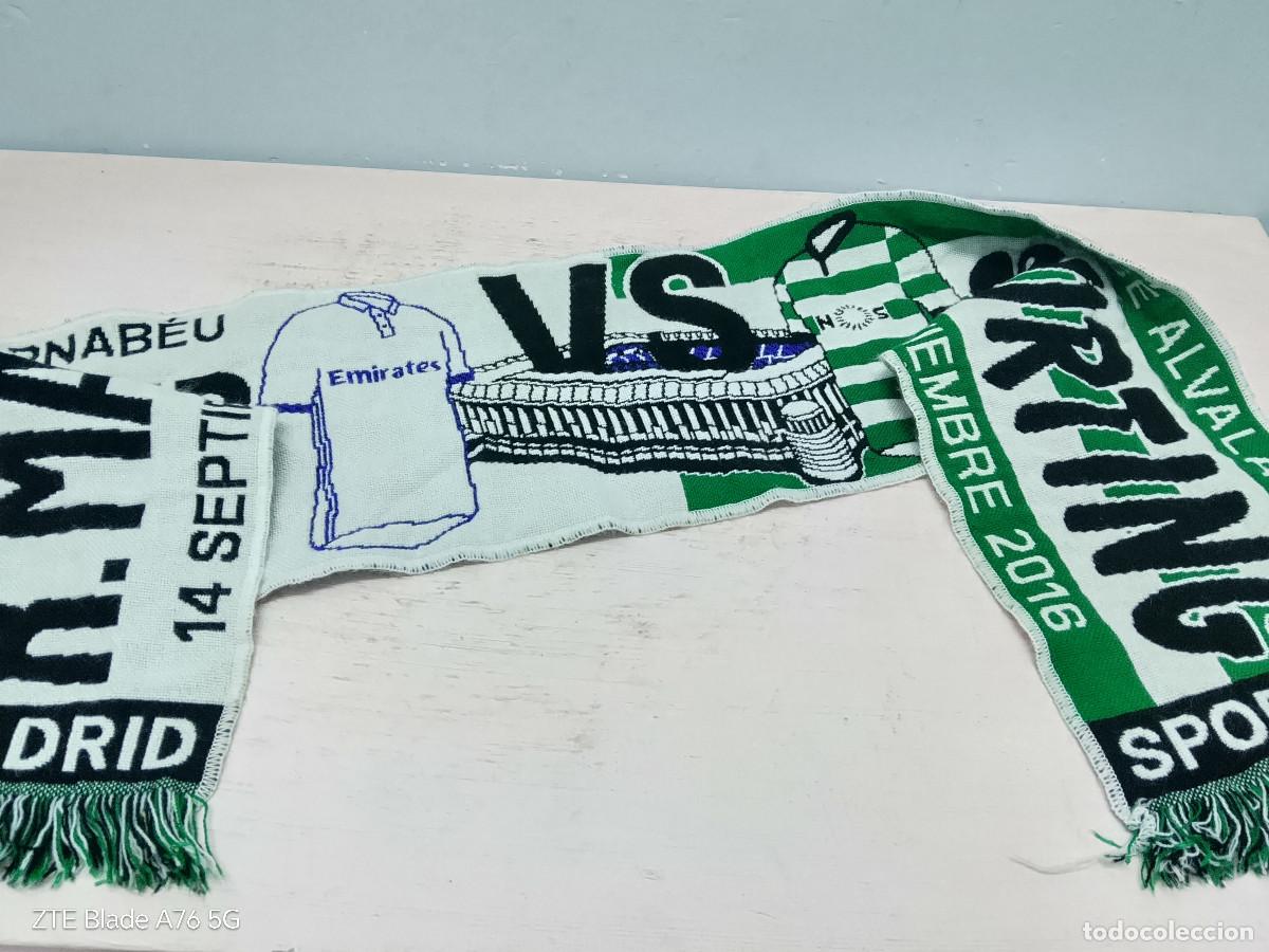 Coleccionismo deportivo: Real Madrid Sporting Portugal Lisboa scarf football bufanda futbol