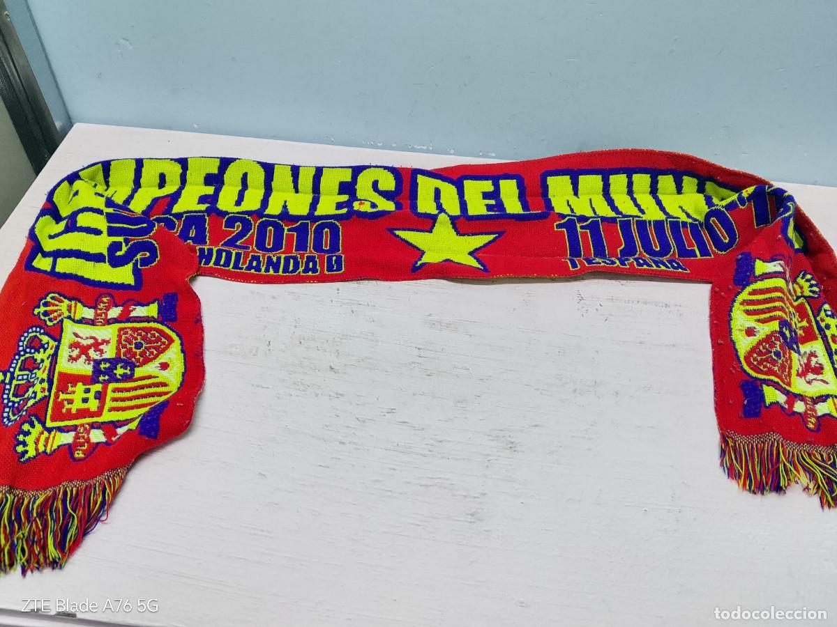 Coleccionismo deportivo: Espa&ntilde;a Mundial Sudafrica Campeones seleccion futbol bufanda football scarf