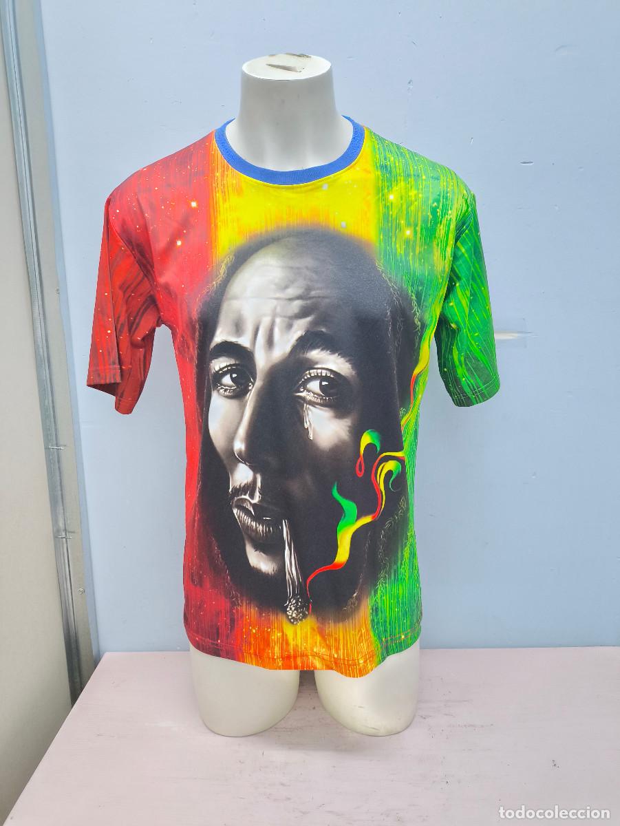 Coleccionismo deportivo: 3D de Bob Marley rasta jamaica shirt camiseta L 58cts