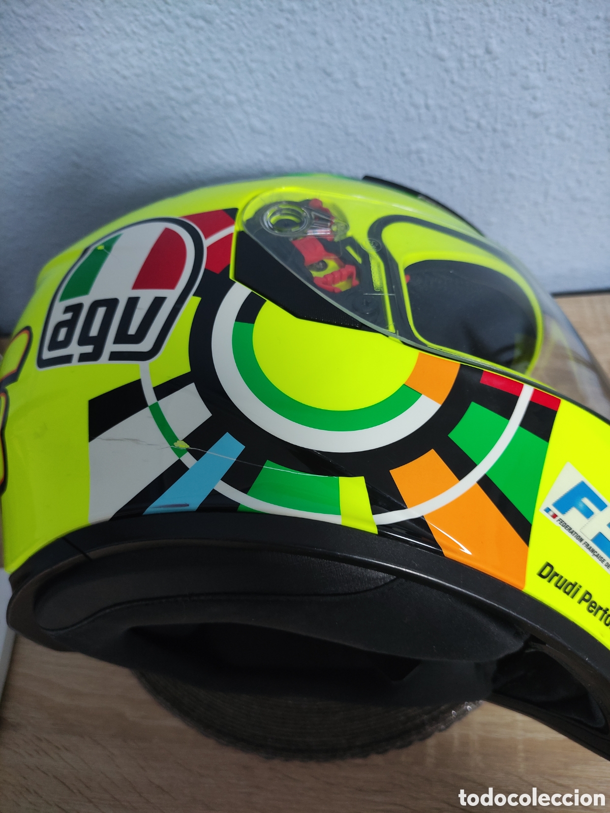 Coleccionismo deportivo: Casco moto r&eacute;plica Valentino Rossi - Foto 8