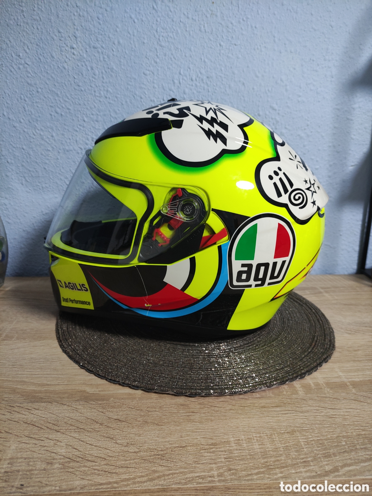 Coleccionismo deportivo: Casco moto r&eacute;plica Valentino Rossi - Foto 12
