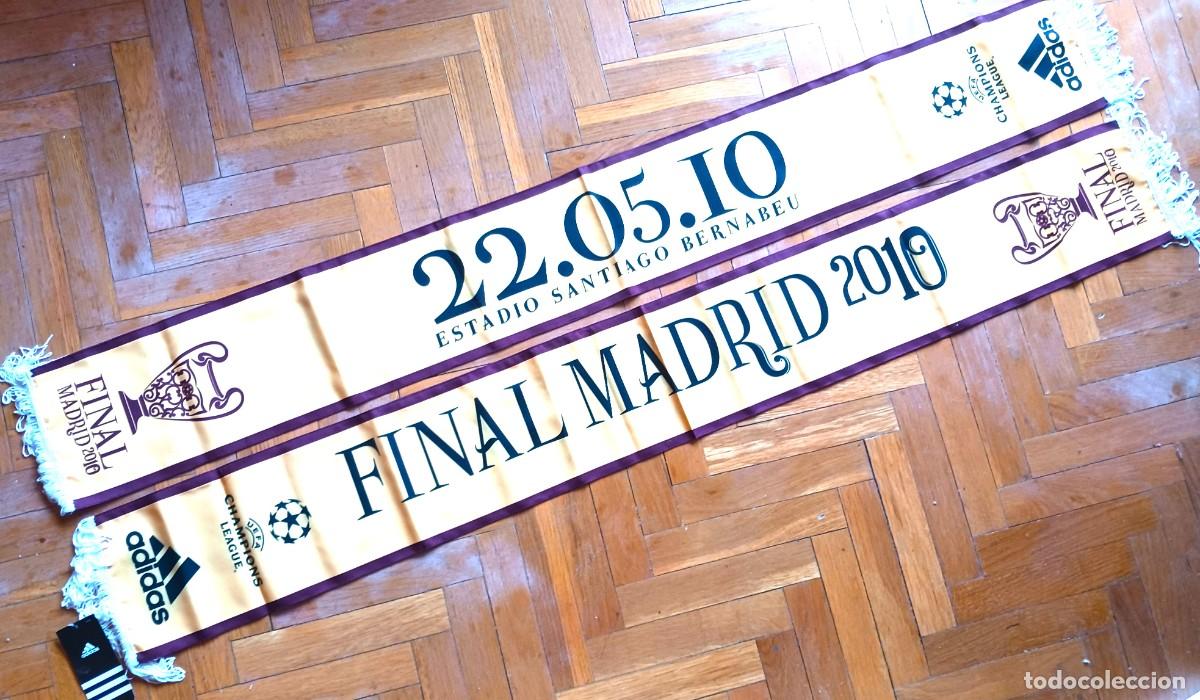 Coleccionismo deportivo: BUFANDA FINAL CHAMPIONS LEAGUE 2010 MADRID INTER MILAN MILANO BAYERN MUNCHEN OFICIAL UEFA ADIDAS R