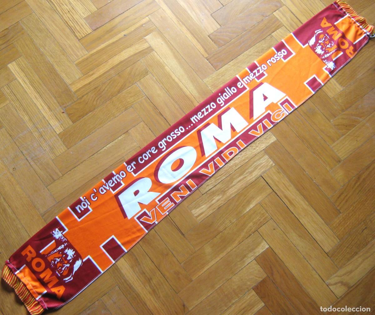 Coleccionismo deportivo: BUFANDA AS ROMA VENI VIDI VICI ITALIA ITALY POLIESTER + LOGOS SCARV SCARF