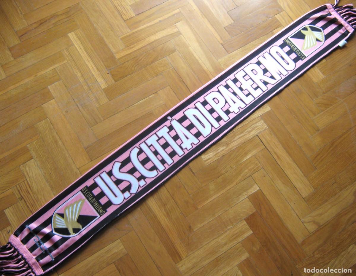 Coleccionismo deportivo: BUFANDA US CITTA DI PALERMO CALCIO OFICIALE + LOGOS POLIESTER SCARV SCARF