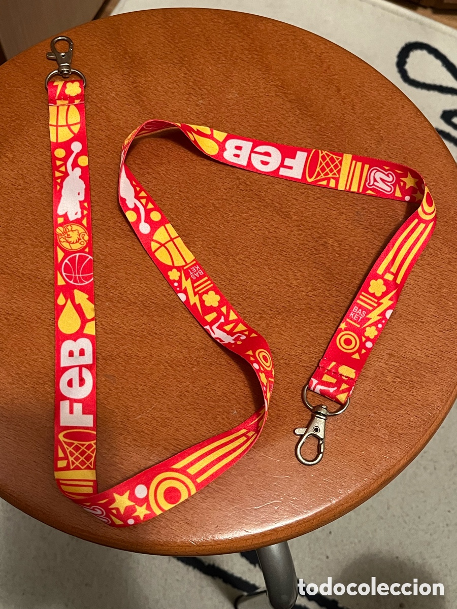 Coleccionismo deportivo: Colgante oficial de acreditaci&oacute;n FEDERACI&Oacute;N ESPA&Ntilde;OLA DE BALONCESTO. FEB. Doble enganche. A&ntilde;o 2015
