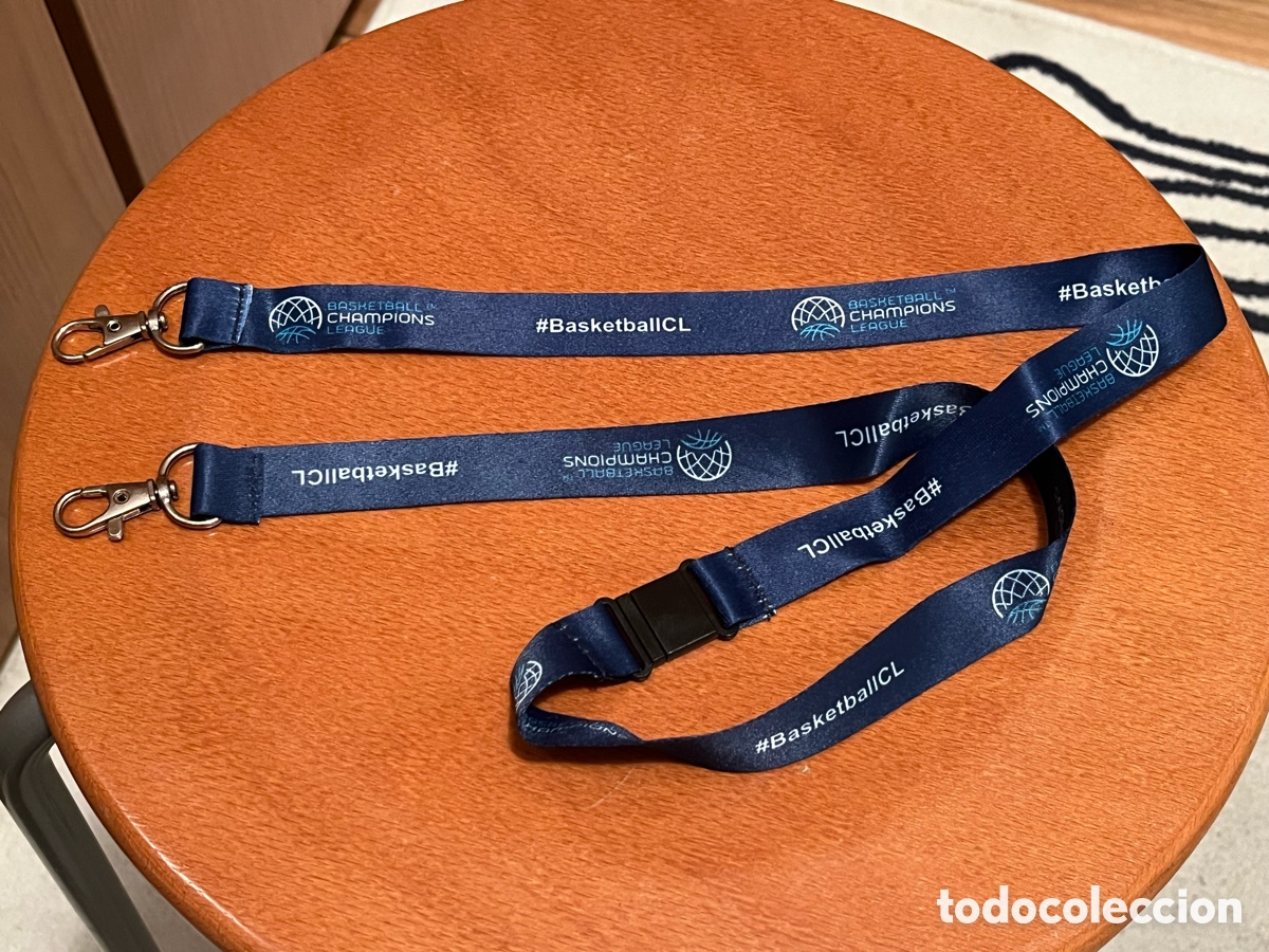 Coleccionismo deportivo: Colgante oficial de acreditaci&oacute;n BASKETBALL CHAMPIONS LEAGUE. Doble enganche. A&ntilde;o 2019. Baloncesto