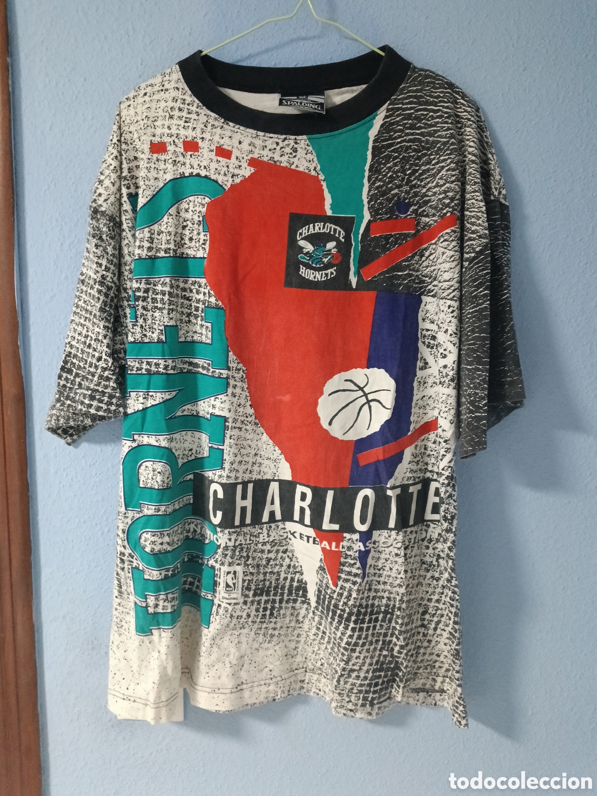 Coleccionismo deportivo: Camiseta Charlotte Hornets Vintage 90s L