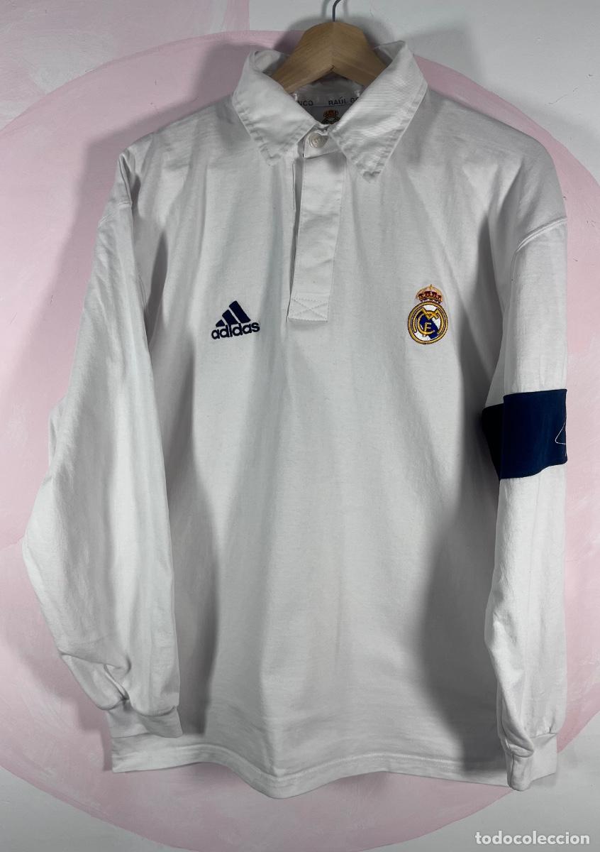 Coleccionismo deportivo: Polo Real Madrid Ra&uacute;l #7 Adidas &ndash; Centenario 2002 &ndash; Talla L