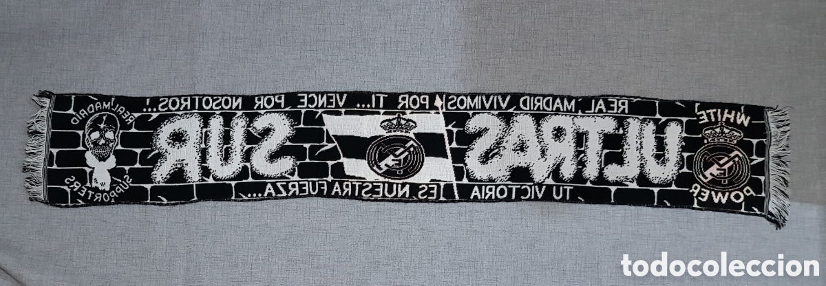 Coleccionismo deportivo: BUFANDA ULTRAS SUR REAL MADRID WHITE POWER - Foto 3
