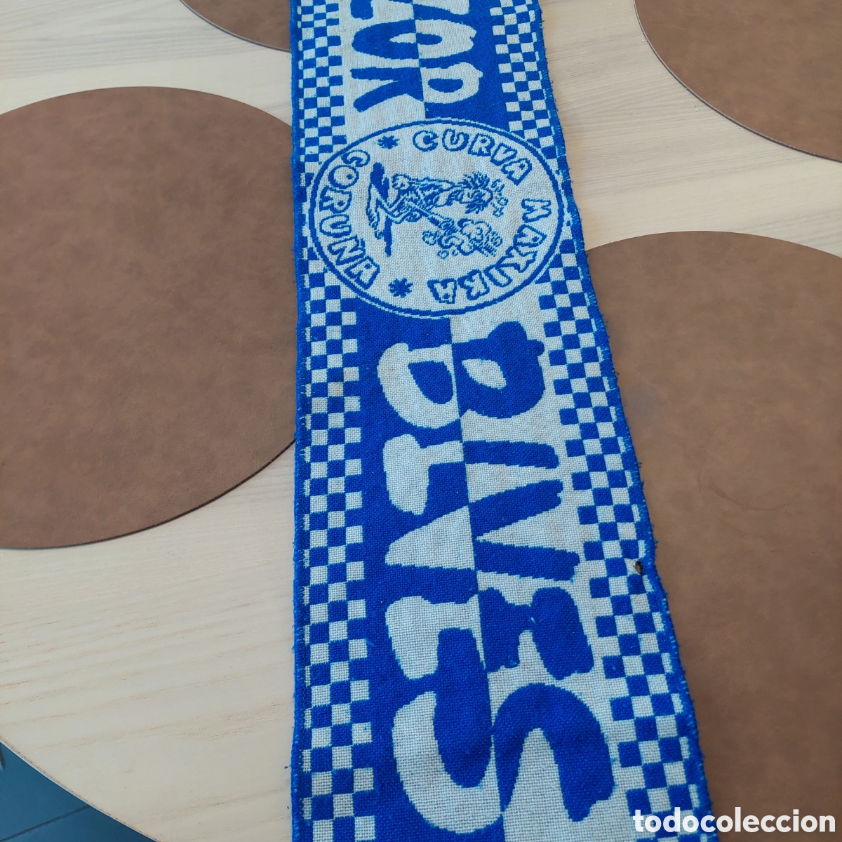 Coleccionismo deportivo: Bufanda Riazor Blues 1990. - Foto 2