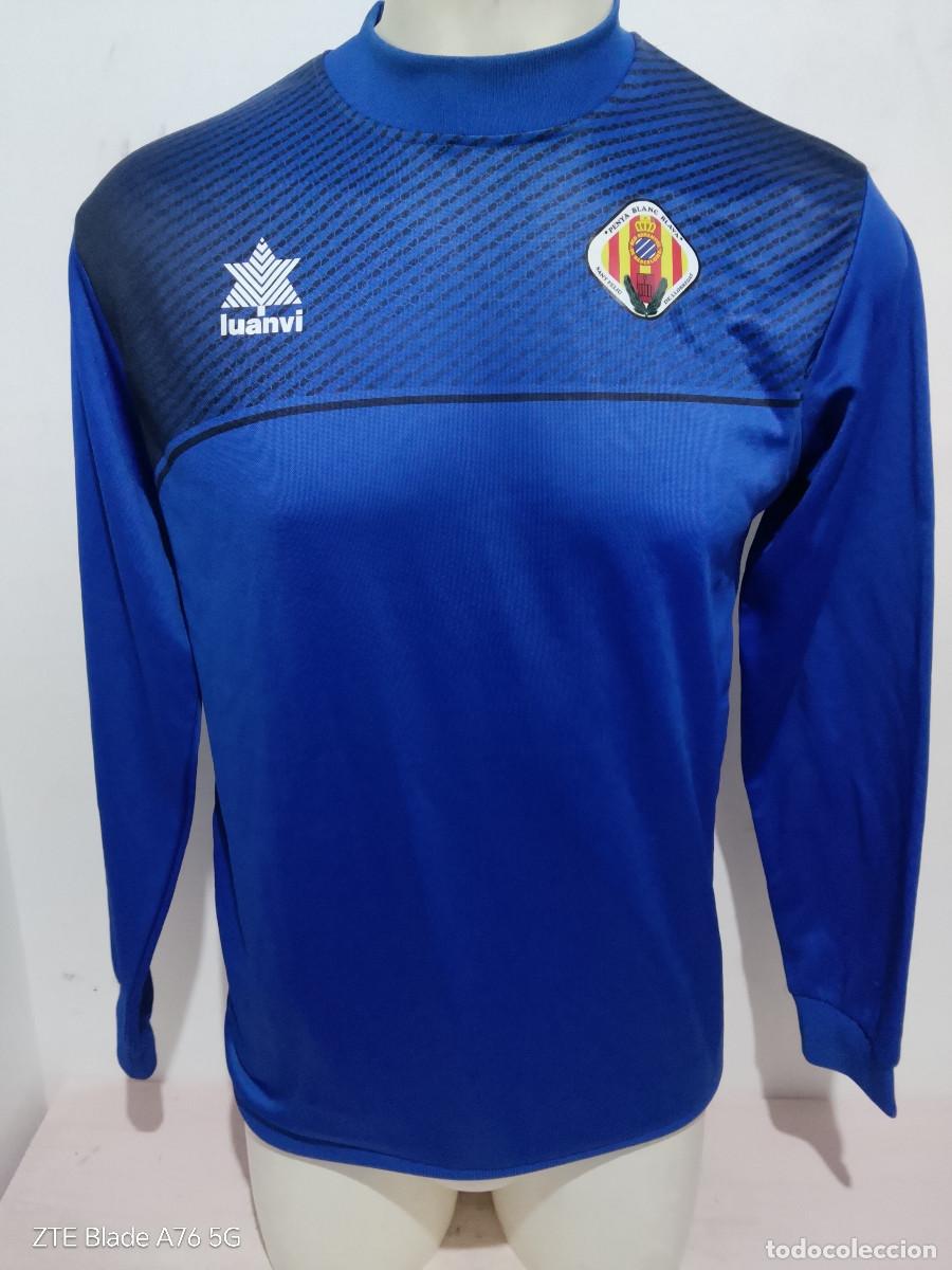 Coleccionismo deportivo: RCD Espanyol Penya Blanc Blava Sant Feliu de Llobregat jersey M 54cts
