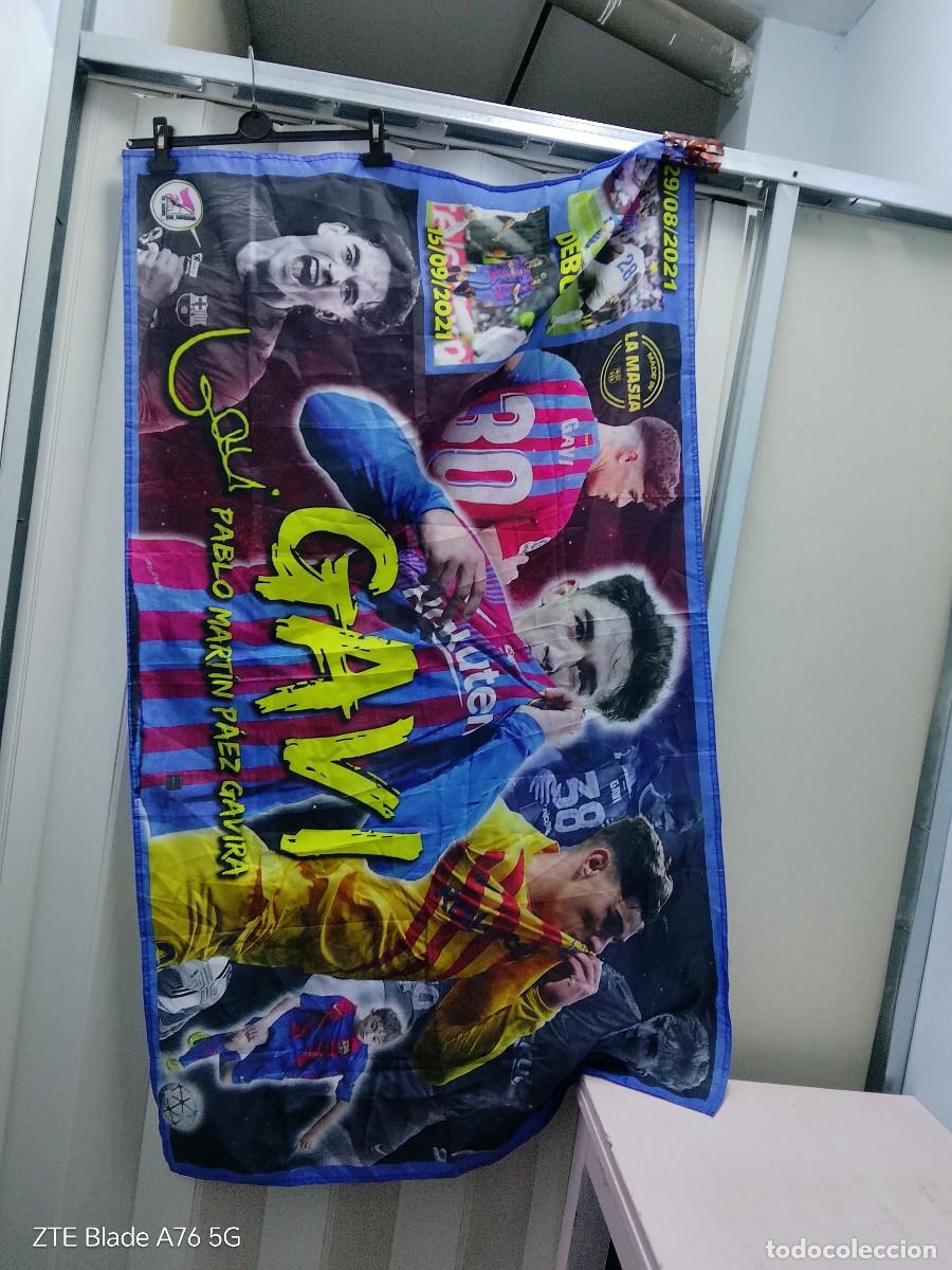 Coleccionismo deportivo: Gavi FC Barcelona bandera futbol flag jugador player