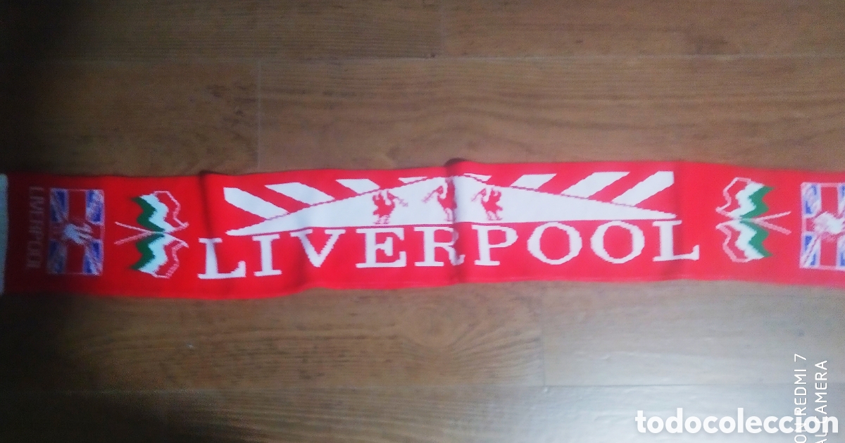 Coleccionismo deportivo: Bufanda del equipo de f&uacute;tbol del Liverpool Inglaterra - Foto 1