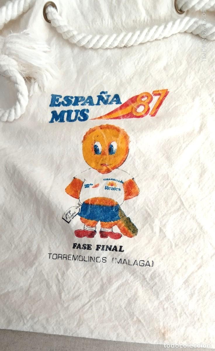 Collectionnisme sportif: Bolsa de tela Espa&ntilde;a Mus 87 fase final, cigarrillos Reales