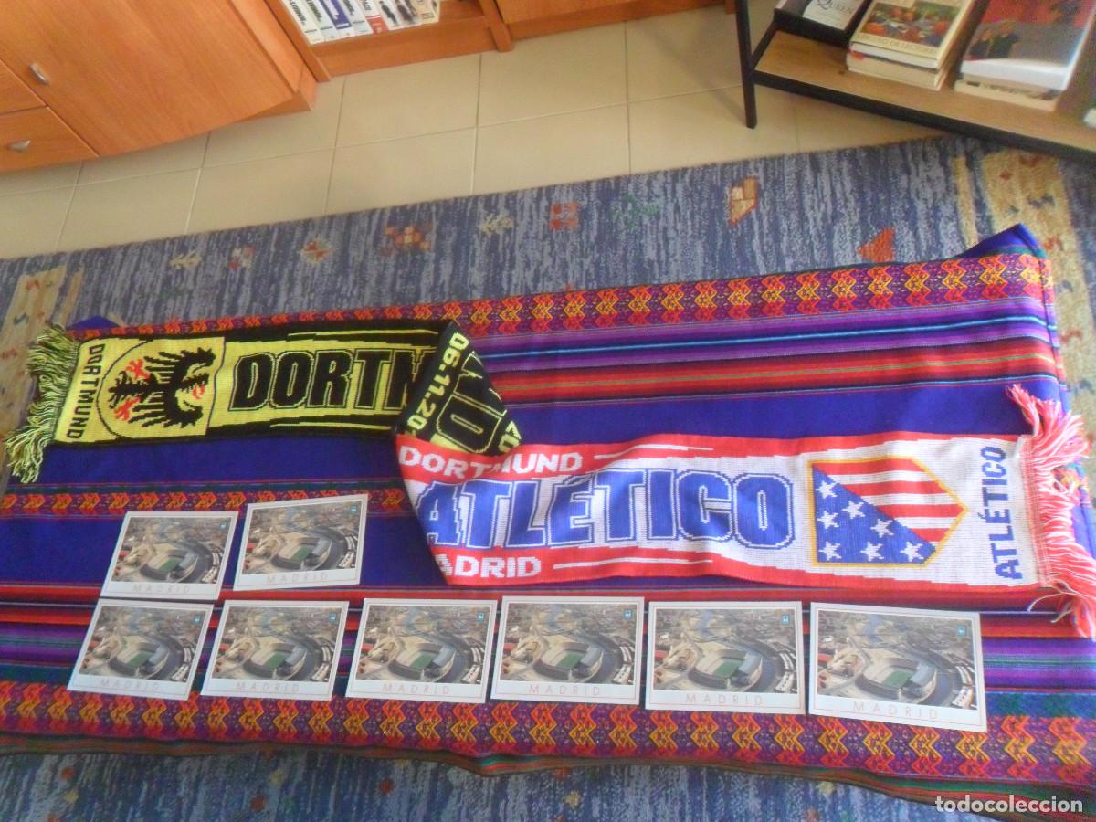 Coleccionismo deportivo: BUFANDA SCARF BORUSSIA DORTMUND VS ATL&Eacute;TICO MADRID CHAMPIONS LEAGUE 18 19, 8 POSTAL VICENTE CALDER&Oacute;N